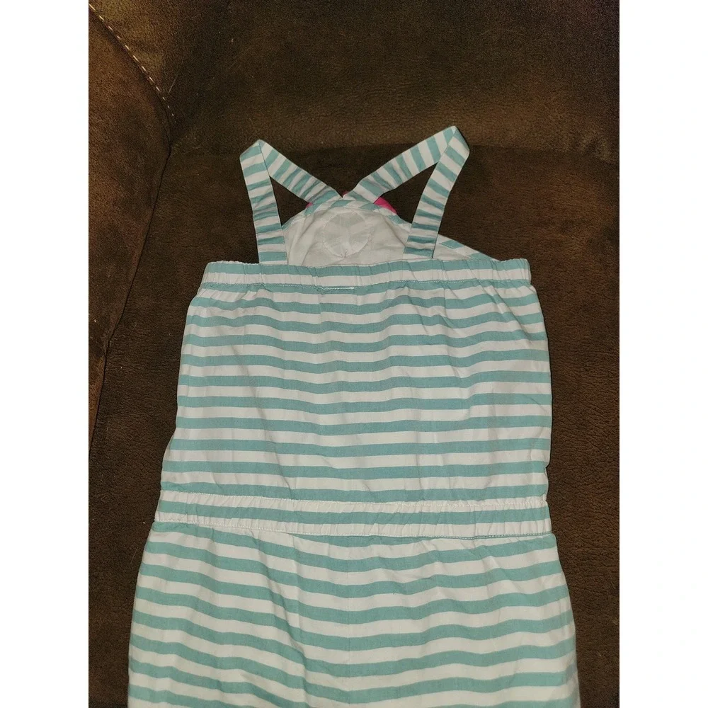 Gymboree mermaid party striped romper‎ with flower size 7